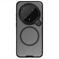 Nillkin BA6902048307698 kameravédős áttetsző / fekete kitámasztós hátlap tok, beépített kép