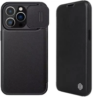 Nillkin GP-148295 QIN PRO tok álló, finom bőr hatású FLIP, kameravédő, FEKETE kép