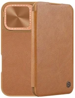 Nillkin GP-168281 Iphone 16  qin prop tok álló, bőr hatású flip, kitámasztó, barna kép