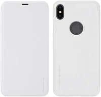 Nillkin GP-81421 sparkle műanyag telefonvédő bőr hatású flip, logó kivágás, fehér kép