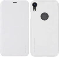 Nillkin GP-81422 sparkle műanyag telefonvédő bőr hatású flip, logó kivágás, fehér kép