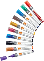 Nobo 1915381 Folyékony tintás fehértábla marker, kerek hegyű, 10db, vegyes (1915381) kép