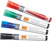 Nobo 1902408 Folyékony tintás fehértábla marker, kerek hegyű, 4db, vegyes (1902408) kép
