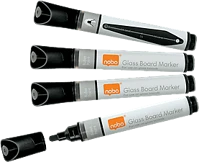 Nobo 1905322 Üvegtábla marker, 4db, fekete (1905322) kép