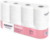 Noname BTH1127 Toalettpapír harmony 3 rétegű 100% cellulóz 29,5 m 250 lap 8 tekercs kép