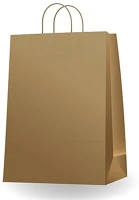 Noname PPP0030-0758 Papírtáska sodrott füles natúr 26-os (26x35x12) kép