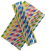 Noname PPP0030-5467 Szívószál papír 200x5.3 mm színes 25 db/csomag kép