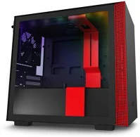 Nzxt H210I Mitx - h210i matt fekete/piros - kép