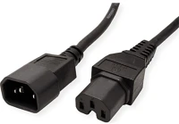 Oem C14 -&GT; C15 M/F C14 -> c15 m/f tápkábel 1.8m fekete kép