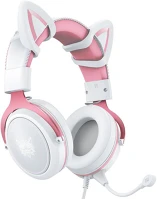 Onikuma X10 CAT EARS X10  macskafüles játékfejhallgató fehér-rózsaszín kép