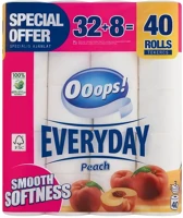 Ooops! 32+8 Everyday (vanessa) toalettpapír 3 rétegű 32+8 tekercs barack kép