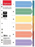 Optima 02.01418 Regiszter  a/4 műanyag 6 színű kép