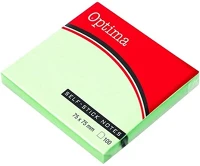 Optima 03.00201 Öntapadós jegyzettömb  75x75mm pasztell zöld 100 lap kép
