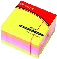 Optima 03.00202 Öntapadós jegyzettömb  75x75mm neon mix 450 lap kép