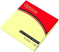 Optima 03.00204 Öntapadós jegyzettömb  75x75mm sárga 100 lap kép