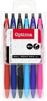 Optima 07.03511 Golyóstoll készlet  nyomógombos 521 vegyes színek 6 darabos kép