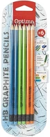 Optima 07.03528 Grafitceruza  hb háromszögletű radíros 6 darabos kép