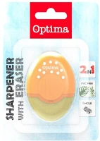 Optima 100052 Hegyező és radír display  1 lyukú tartályos műanyag kép