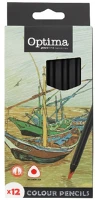 Optima 100082 Színes ceruza  háromszögletű vastag 12 db/készlet kép
