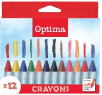 Optima 100142 Zsírkréta  max jumbo kerek 12 színű kép