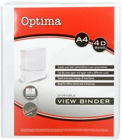 Optima 24513 Gyűrűskönyv  panorámás a/4 4gyűrű 75mm fehér kép