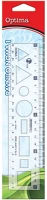Optima 53016A Sablon vonalzó  20cm kép