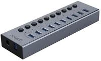 Orico BT2U3-10AB 10-portos usb3.0 hub szürke kép