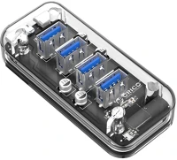 Orico F4U-U3-CR 4x usb 3.0 hub átlátszó kép