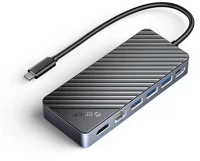 Orico OM28PR-G2-BK Om28pr-g2-bk 8-port m.2 nvme 100w usb-c dokkoló szürke kép