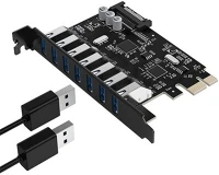 Orico PVU3-7U /117 Pci-e bővítőkártya - pvu3-7u /117/ (pci-e x1, kimenet: 7xusb-a 3.0) kép