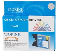 Orink BROCB17CY Brother cb17/77/450/1280xl tintapatron cyan kép
