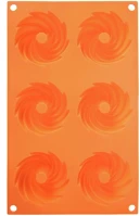 Orion 6DB-HOZ Mini kuglóf sütőforma 6db-hoz narancssárga (151788) kép