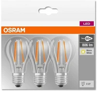 Osram E27 60 7W 4000K Base 3db filament e27 led fényforrás kép