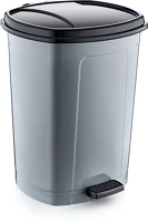 Öz-er plastik H65D095X38 Műanyag pedálos szemetes, ezüst/fekete 50l kép