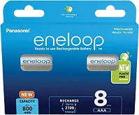 Panasonic BK4MCDE-8BE Eneloop aaa (lr03) 800mah nimh akkumulátor 8db fehér kép