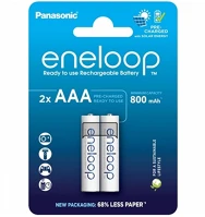 Panasonic AAA, BK-4MCDE/2BE, 1.2V, 800MAH NI-MH újratölthető) 2db/csomag kép