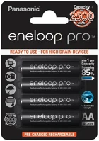 Panasonic BK-3HCDE/4BE Eneloop pro aa (lr6) 2500mah nimh akkumulátor 4db fekete (blister) kép