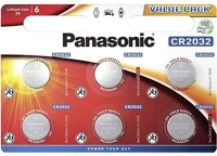 Panasonic CR-2032EL/6BW Panasonic cr-2032el/6bw panasonic gombelem líthium cr2032, 6db