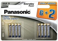 Panasonic LR03EPS/8BW 6+2F PANASONIC EVERYDAY POWER szupertartós elem (AAA, LR03EPS, 1.5V, alkáli) 8db /csomag kép