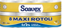 Paperdi ID8G650F8 Toalettpapír 3 rétegű kistekercses 100% cellulóz 155 lap/tekercs 8 tekercs/csomag soavex maxi rotoli_ kép