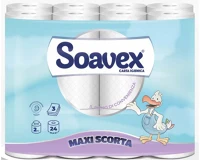 Paperdi ID8K200F24 Toalettpapír 3 rétegű kistekercses 100% cellulóz 162 lap/tekercs 24 tekercs/csomag soavex maxi scorta_ kép