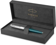 Parker 2123508 golyóstoll, 0,7 mm rotációs, ezüst színű klip, türkiz tolltest, parker kép