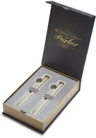 Parker 7030288008 Golyóstoll+töltőtoll pezsgő test, arany klipsz  royal im monochrome kép