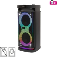 Party PAR2100BT hangdoboz, 80W, beépített akkumulátor és LED fénnyel, Bluetooth, AUX és kép