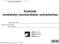 Pátria PATB_12-171_A Eszközök munkahelyi nyilvántartása 67 tételes a/5 fekvő kép