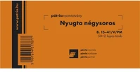 Pátria PATB_15-41_V_PM Nyugta (négysoros) 50x2 lapos tömb kép