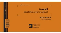 Pátria PATB_318-100_A_V Bevételi pénztárbizonylat nyugtával 25x3 lapos tömb 203x102 mm kép