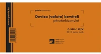 Pátria PATC_318-119_V Deviza (valuta) bevételi pénztárbizonylat 50x3 lapos tömb 203x102 mm kép