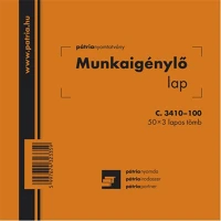 Pátria PATC_3410-100 Munkaigénylő lap 50x3 lapos tömb 140x140 mm kép