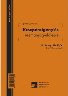 Pátria PATD_SZNY_12-50_V Készpénzigénylés üzemanyag előlegre 25x2 lapos tömb a/5 álló kép